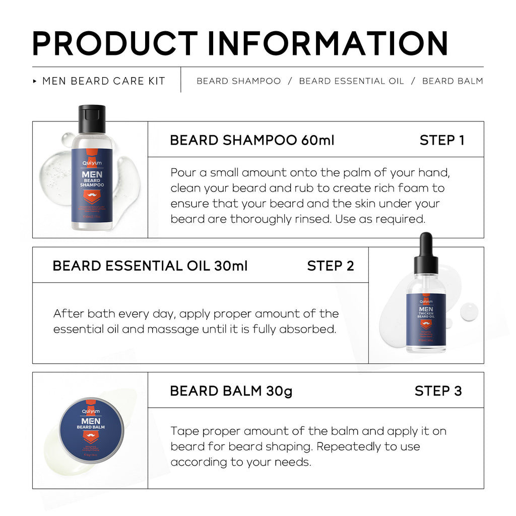 Men's Beard Care Suit 3-piece Set