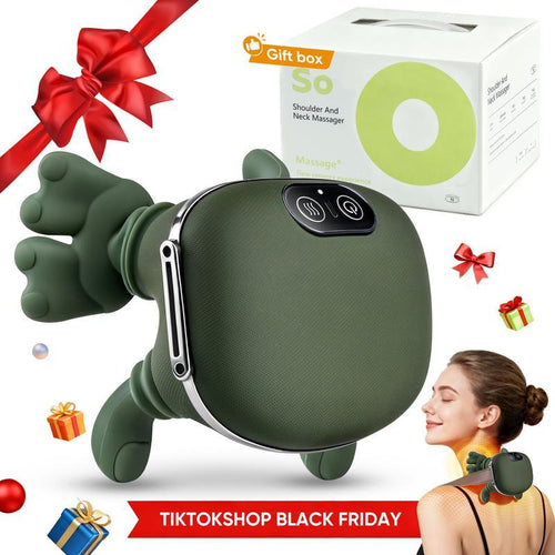 Neck and Shoulder Massager, Cervical Massager, Trapezius Neck Massager, Electric Cervical Massager - Green, Equipped with Advanced Kneading Technology, Deep Relaxation