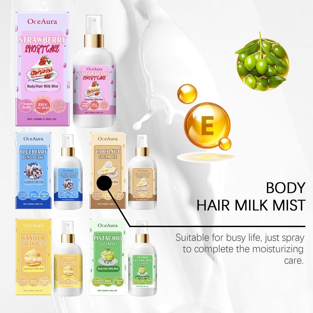 OceAura Body Moisturizing Spray (Pistachio Celato), Moisturizing And Refreshing All Over Hair Treatment Spray